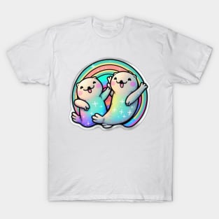 Kawaii Seals Happy Pride Colourful T-Shirt